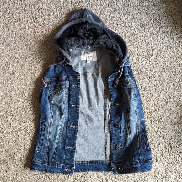 Guess Denim Vest with Hood - Picture 1 of 4